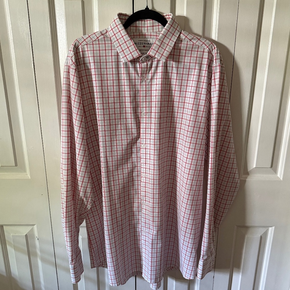 Mizzen + Main "leeward collection" stripped  long sleeve button down trim fit